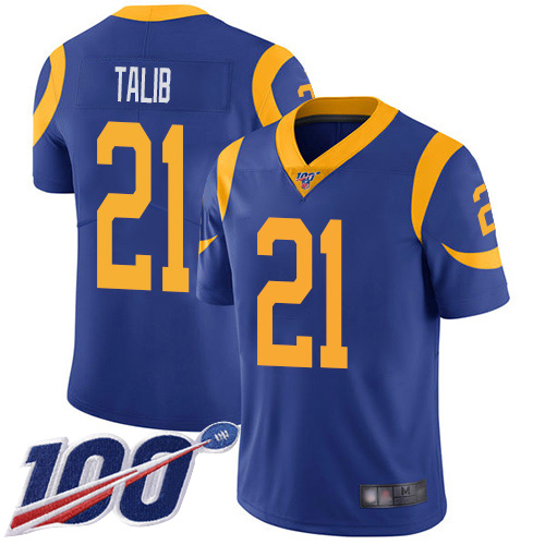 Los Angeles Rams Limited Royal Blue Men Aqib Talib Alternate Jersey NFL Football #21 100th Season Vapor Untouchable->los angeles rams->NFL Jersey
